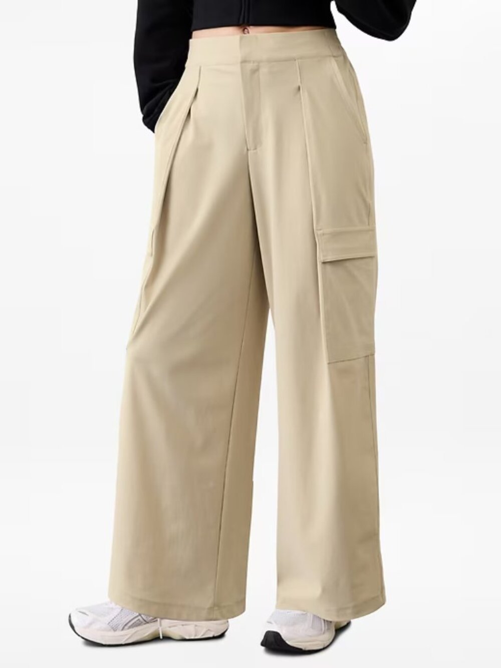 NWT Athleta Pinnacle High Rise Cargo Trouser Ecru 6